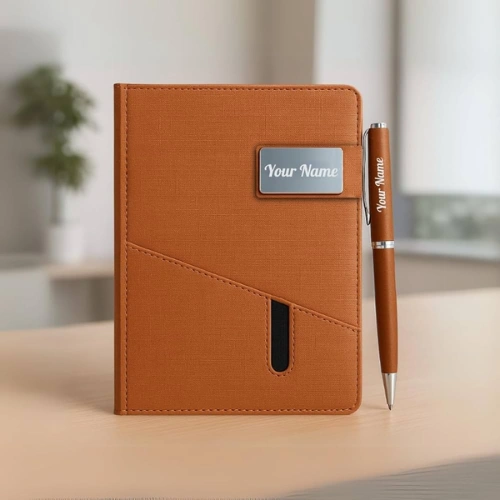 Premium Jute Finish Diary with pen Loop
