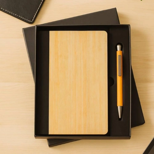 Wooden Diary With Black Stitch